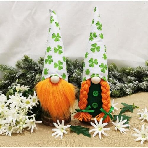 Faceless Beard Braid Doll Christmas Decoration For Home Ornament Tree Hanging Santa Claus New Year 2021 St. Patricks Day