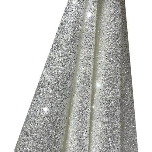 High End Classic Bridal Silver Glitter Sequin Lace Fabric Luxury Quality Wedding Dress Pure White Mesh Sewing Materials Hot Sale