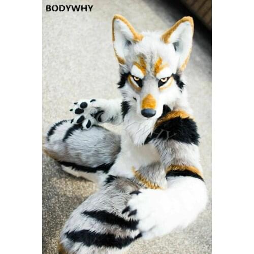 Professional Making Grey Wolf Dog Fursuit Costume Costume All Sizes Fancy Party Cosplay Brand New Complete Suit