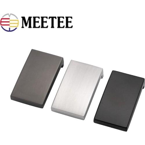 Meetee 1pc/2pcs 30mm Mens Metal Belt Buckles Alloy Smooth Buckle Clip-on Trousers Belts Head DIY Leather Crafts Replacement