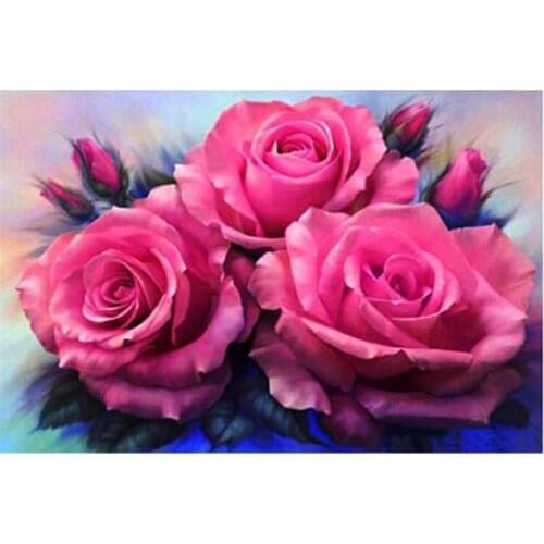 Needlework Diy Diamond painting pink rose handwork diamond embroidery full square diamond mosaic decorative