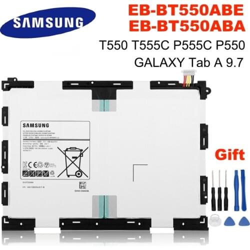 SAMSUNG Original Battery EB-BT550ABE EB-BT550ABA For Samsung GALAXY Tab A 9.7 T550 T555C P555C P550 6000mAh Tablet Battery