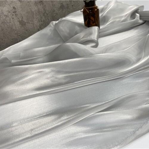 Grey white crystal illusions, bright luster sense, Eugene yarn smooth shape mesh fabric gift dress design fabric wholesale
