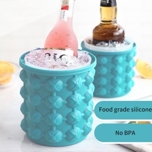 Silicone Ice Bucket Champagne Whisky Beer Ice Cube Maker Portable Bucket Wine Ice Cooler Beer Barware Tools Kitchen Accessories