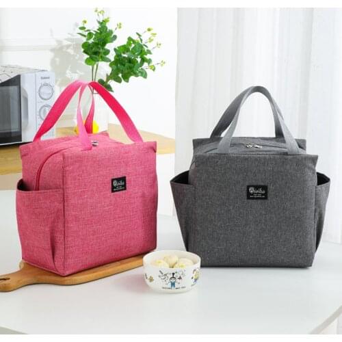 Large Capacity Fresh Cooler Bags Waterproof Oxford Portable Zipper Thermal Lunch Bags For Women Lunch Box Tote Picnic Food Bags