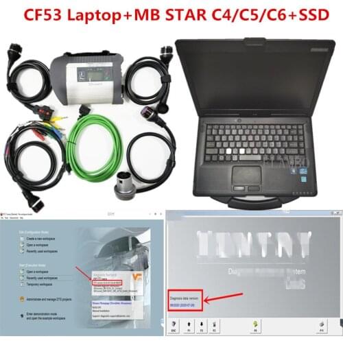 High performance CF53 Toughbook I5-2520/3320/3340 4G with v2020.09 software for MB Star SD Connect Compact 4 Diagnostic tool