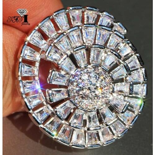 YaYI Jewelry Princess Cut 12 CT White Zircon Silver Color Engagement Rings wedding Heart Rings Girls Party ring Gifts 892