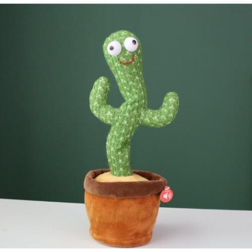 Funny 32cm Electric Dancing Plant Cactus Plush Stuffed Toy with Music for Kids Children Gifts Home Office Decoration