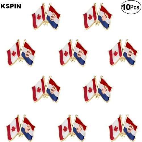 Canada & Croatia Flag Lapel Pin Flag badge Brooch Pins Badges 10Pcs a Lot
