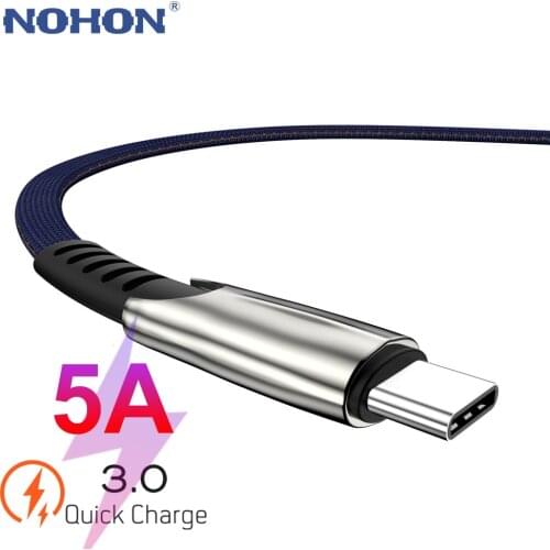 1M 2M 3M USB Type C Data Cable For Samsung S9 S10 Plus Xiaomi Redmi Note 7 10 Huawei P30 USBC TypeC Charger 5A Super Fast Charge