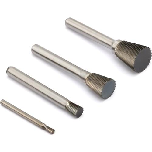 Noreturn 1pcs Rotary file Alloy Rotary File Hard Black Steel Single Groove Milling Cutter Type N Taper File Size3-19mm