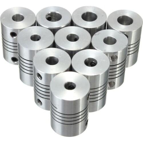100pcs/lot, NEW 8x10 mm Aluminium Tight Flexible Shaft Coupling CNC Stepper Motor Coupler Connector Router D19 L25