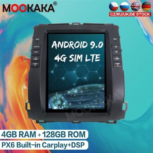 128GB Tesla Screen Android 9 Car GPS Navigation Radio for Toyota Land Cruiser Prado 120 for Lexus GX470 2002-2009 Audio Headunit