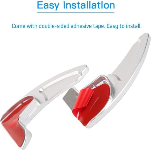 2Pcs GSD Aluminum alloy Car Steering Wheel Shift Paddle Shifter Extension for Jeep Grand Cherokee 2014-2019,Silver