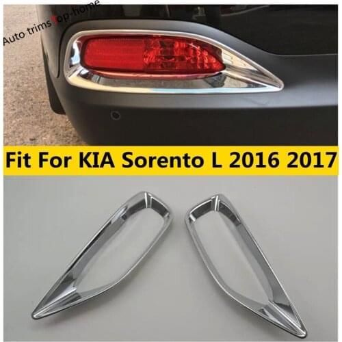 Yimaautotrims Rear Tail Fog lamp Foglight Lights Cover Trim 2 pcs Exterior Fit For KIA Sorento L 2016 2017 ABS Chromium Styling