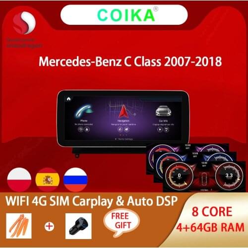 8 Core Andriod 10 System Car GPS Navi Radio For Mercedes Benz W204 W205 X253 W446 2007-2018 WIFI 4G 4+64GB 1920*720 Auto Stereo