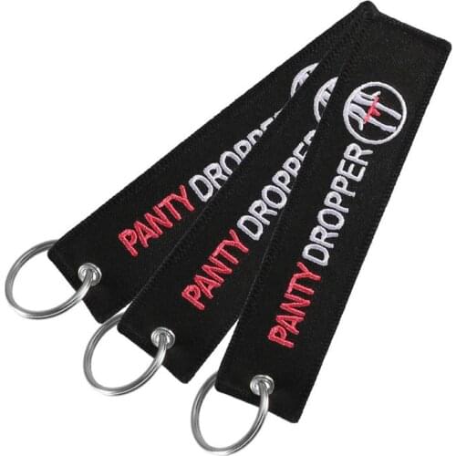 Travel accessories Embroidery Penty Dropper luggage tag With Keyring Chain Travel Bag Tag Aviation Gifts 3pcs/lot