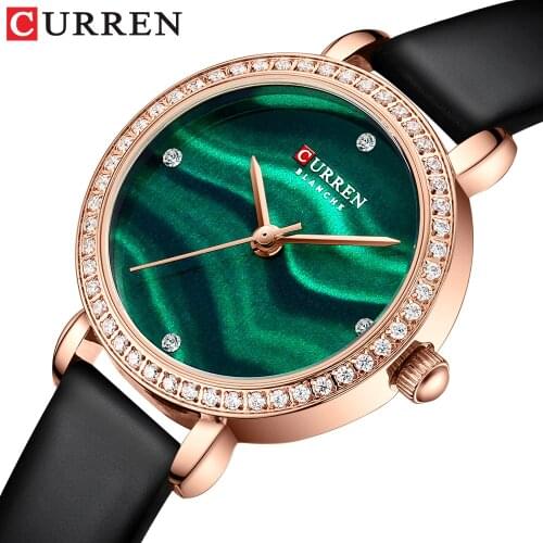 CURREN New 9083 Woman Watches 26mm Dial Green Bracelet Watches Top Brand Waterproof Womens Wristwatch relogio feminino
