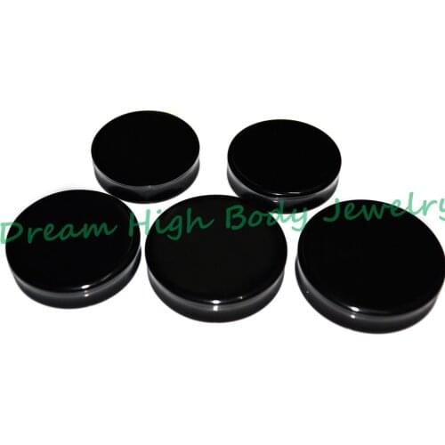 Black Acrylic Ear Plugs Large Gauge 32mm 40mm Saddle Flesh Tunnel FLARED Flesh Ear Tunnels PLUGS Ear Piercing Bigger Size
