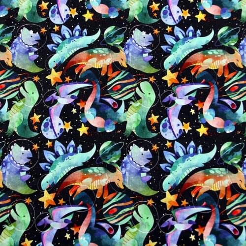 Cartoon Dinosaur Design 100% Cotton Fabric for Kids Clothes Backpacks Slipcover Cushion Cover DIY Sewing Material