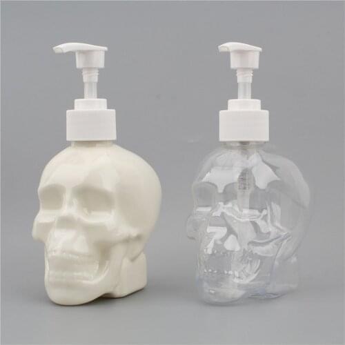 350ml Skull Liquid Soap Dispenser Shower Gel Shampoo Fillable Bottle Home Bathroom Supplies Transparent Soap Dispenser Pump