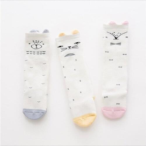Baby Girls Knee High Socks Kids Children Cartoon fox/cat design long socks Princess leg Warmers autumn 0 to 12m toddler baby clo