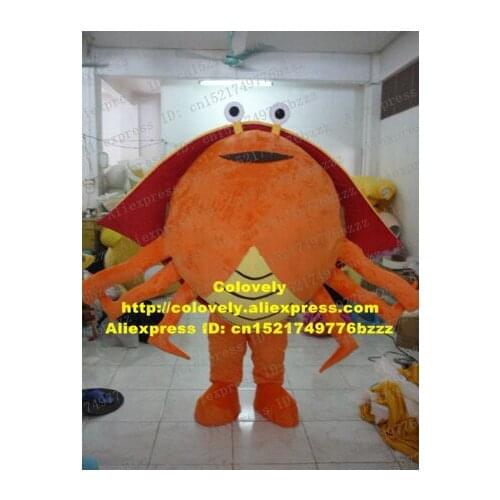 Orange Crab Granchio Harmany Mascot Costume Fancy Dress With Yellow Round Belly Short Fat Orange Legs Big Shell No.7551 FS
