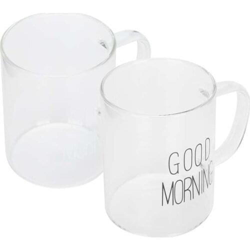 350ml Mug Coffee Cup Transparent Milk Mug with Handle Glass Water Cup Heat Resistant Tea Drink Cup Drinkware Kitchen