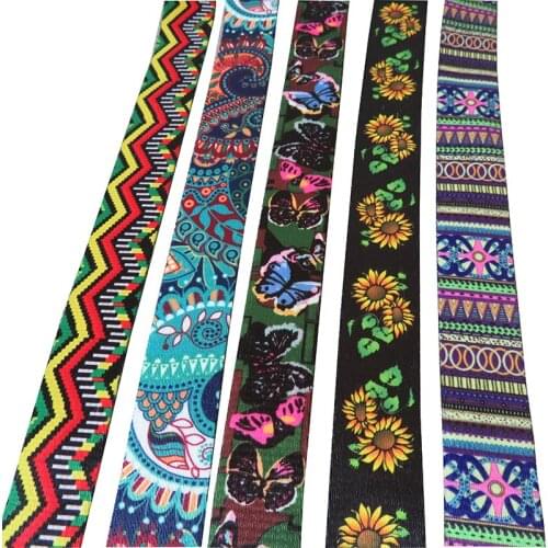 50Yards/Lot Width 25mm Ethnic Printed Webbing Ribbons Luggage Belt Straps Dog Collar Leash Rope Harness Backpack Bag Accessory