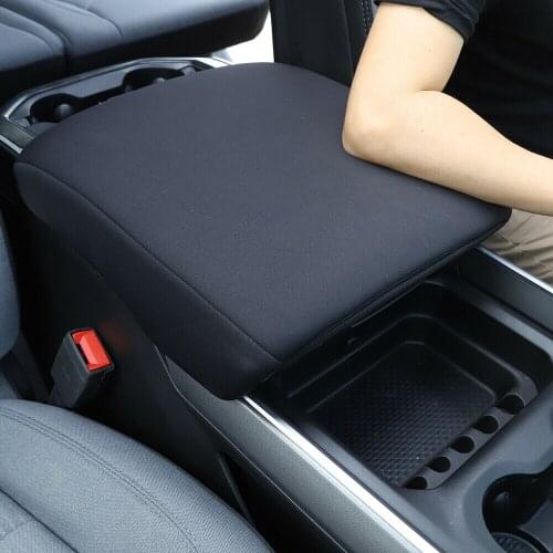 Console Armrest Box Pad Cover For Dodge Ram 1500 2018-2020 Neoprene Protector Black Center