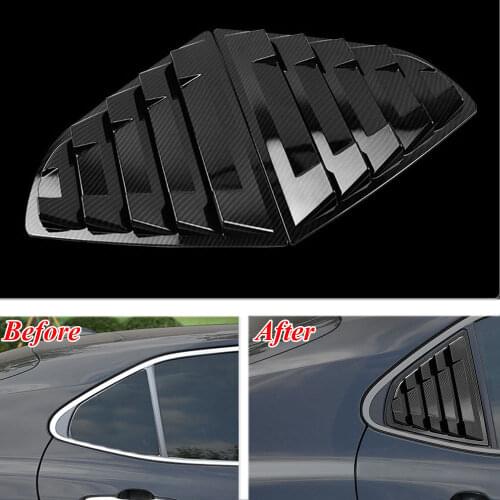 BBQ@FUKA New Exterior Cover Fit For Toyota Camry 2018 Carbon Fiber Color ABS Rear Side Vent Window Scoop Louver Trim 2 PCS