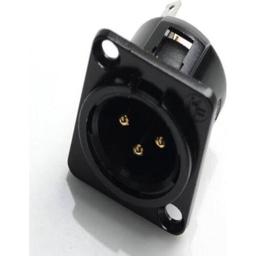 Wholesale 5 pcs metal XLR 3-Pin male Chassis Panel Mounted Socket Connector