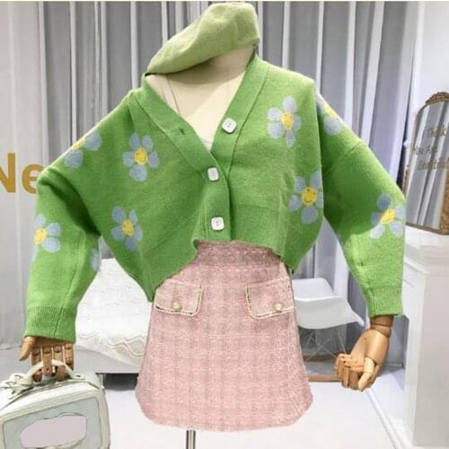 Autumn Winter Knit Cardigan Female Sweater 2020 Casual Loose print Sweater Women V Neck Plus Size Outwear Knitshirt Tops