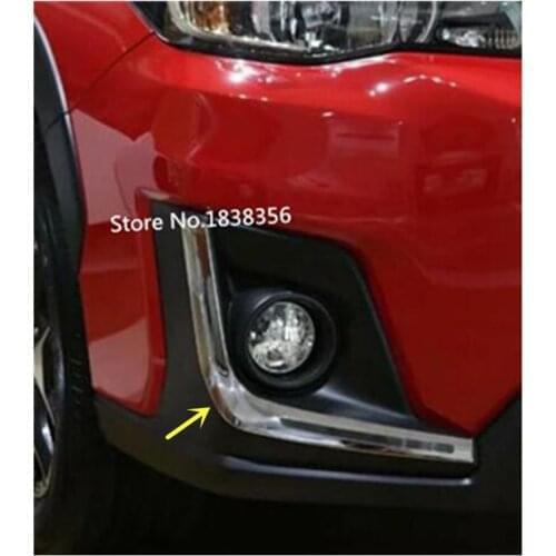 For SUBARU XV 2018 2019 2020 2021 Head Front Fog Light Lamp Frame Sticker ABS Chrome Cover Trim Hood Panel Frame 2pcs