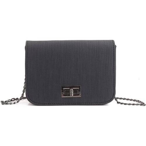 Casual Small Diagonal Turn Lock Ladies Shoulder Bag Women PU Buckle Chain Crossbody Shoulder Bag Small Handbag Cloth Pattern Hot