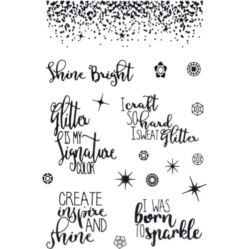 Clear Stamps I Was Born To Sparkle Shine Scrapbooking Material HOOK Photo Cards Account Rubber Stamper Transparent Stamp Sellos