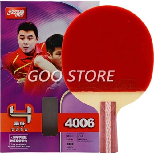 DHS Table tennis Rackets 4002 4006 with rubber hurricane 3, pips-in racket set ping pong bat paddle