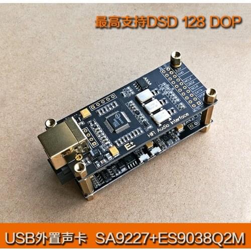 SA9227+ES9038Q2M finished decoder board hifi fever USB sound card converter kit supports DSD