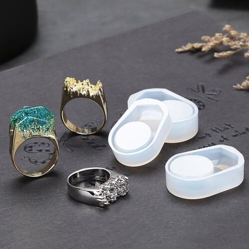 DIY Stubble Ring Silicone Mold Handmade Crystal Epoxy Stereo Collection Rings Resin Molds Jewelry Pendant Making Tools