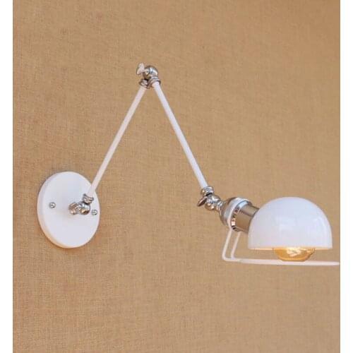 North Europe modern white retro adjust head swing arm wall lamps e27 reading light for workroom bedside bedroom wall sconce
