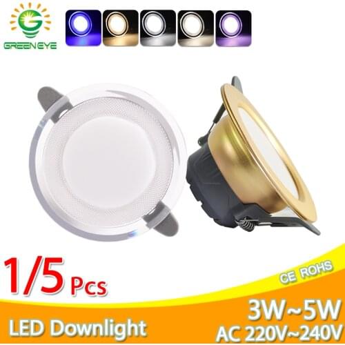 1/5Pcs led Downlight 3W 5W 3000k 4000k 6500k Downlight AC220V-240V led ceiling downlight Kitchen living room Indoor round light