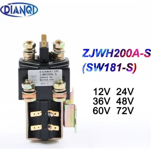 SW181-S NO+NC 12V 24V 36V 48V 60V 72V 200A DC Contactor ZJWH200A-S forklift handling drawing grab wehicle car winch PUMP MOTOR