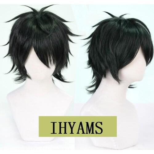 Tooru Fujisaki Yarichin Bitch Bu Club Short Curly Wig Cosplay Heat Resistant Synthetic Hair Halloween Role Play+ Free Wig Cap