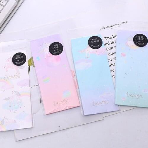 5 pcs/lot Universal Unicorn Envelope Letter Paper Message Card Letter Stationary Storage Paper Gift