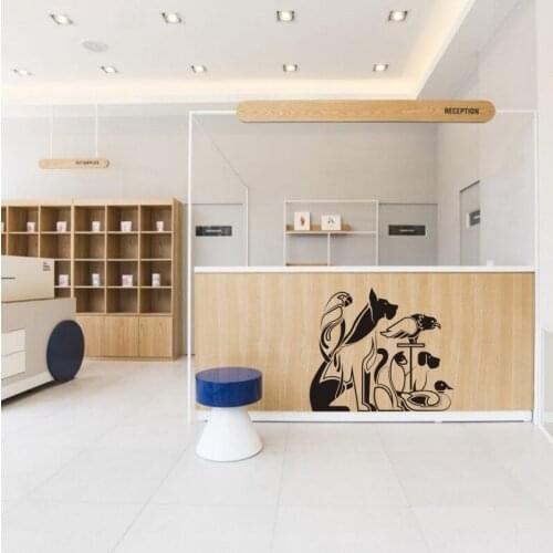VETERINARY Grooming Salon Decal Pet Shop Sticker Decal Posters Vinyl Wall Art Decals Parede Decor Mural Pet Clinic Decal Sticker