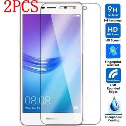 2PCS Tempered Glass For Huawei Y5 2017 Screen Protector Thoughed protective film For MYA-L02 MYA-L03 MYA-L22 glass