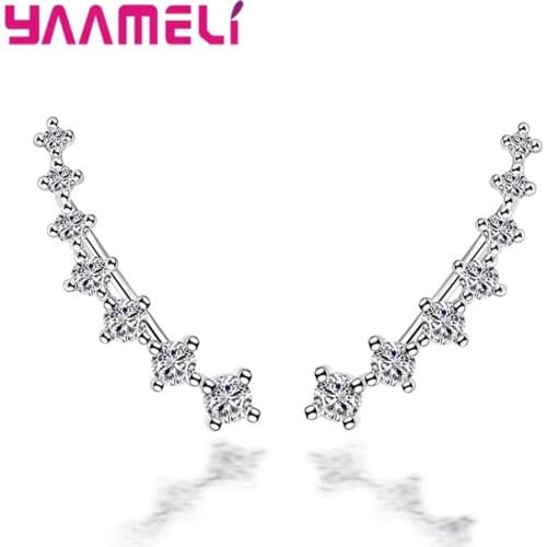 Hip Hop Women Earring 925 Sterling Silver High Quality Workmanship Four Claw Setting Cubic Zircon Long Pattern Hot Sale Jewelry