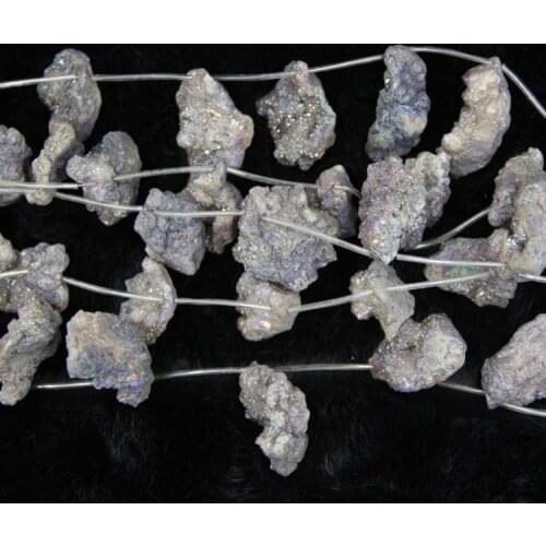 10pcs Gray Titanium Druzy Stone Pendant Unique Quartz Crystal Necklace Pendant Druzy Beads Crystal Geode Necklace