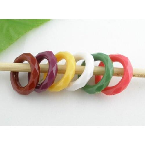 15PCs CCB Plastic Knitting Accessories Knitting Stitch Markers Crochet Lock Stitch Circle Ring Mixed Multicolor 11mm(3/8") Dia