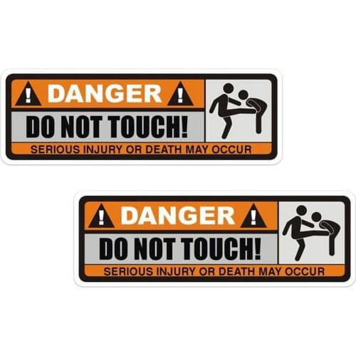 2pcs Car Sticker Do Not Touch Sign Sticker Reflective Funny Decoration Stickers Bumper Warning Sign Car Stickers Vinyl Decals